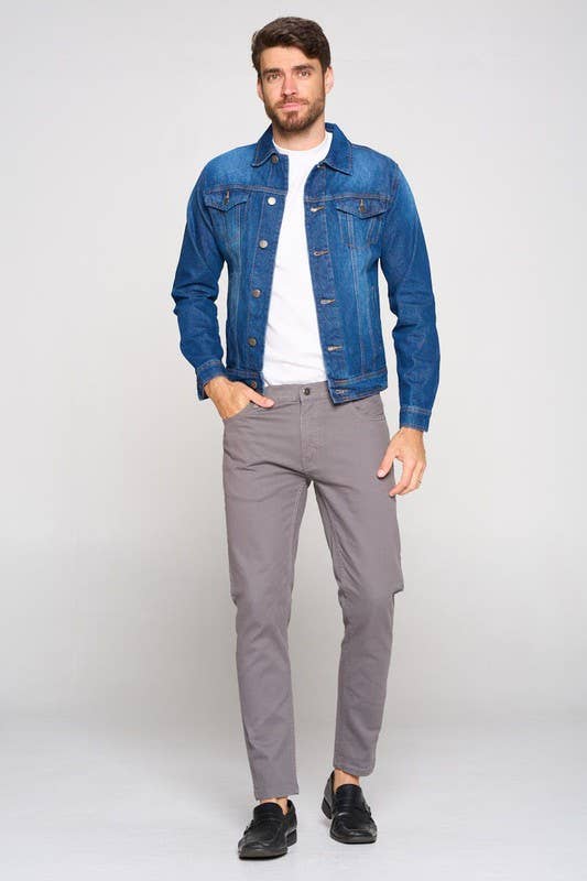 Heren Spijkerjack Denim Donkerwas
