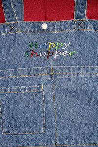 Denim shopper met borduring