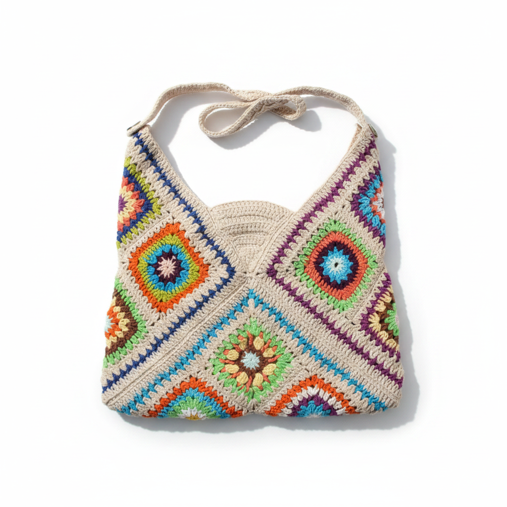 Gehaakte Shopper Granny Square 1