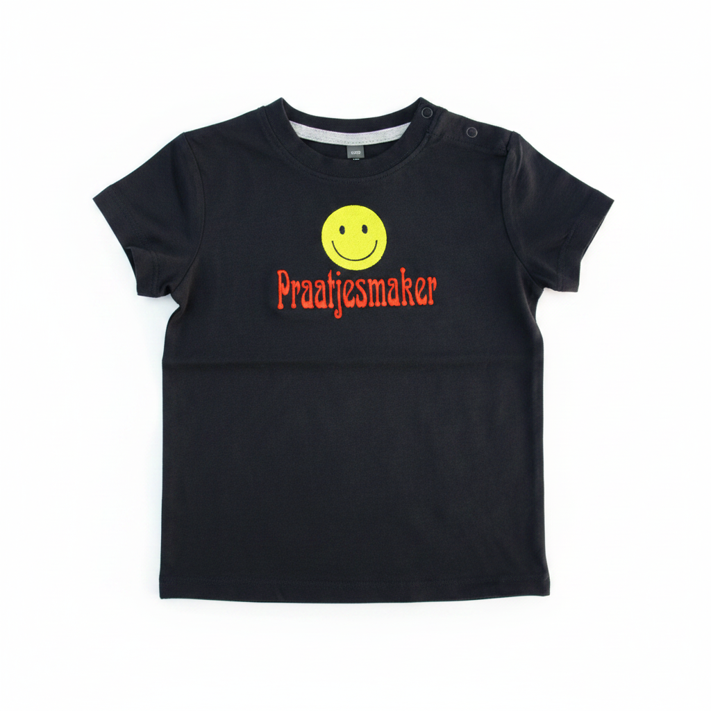 T-shirt Praatjesmaker navy flat lay
